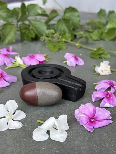 Image of Shivam VASTU AKAL 1.5 inch Original Narmadeshwar Narmada Shivling with 3 inch Narmada Stone Yoni Base Jaladhari (Mahamratunjay Shivling, Black Flate Jaladhari)