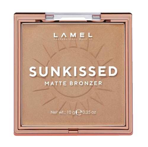 LAMEL Sunkissed Matte Bronzer Face Powder - Non-Shimmer, Long Lasting, Non-Greasy Bronzing Organic Makeup Formula - Matte Finish - Natural Tan Skin - N. 401-0.35oz.
