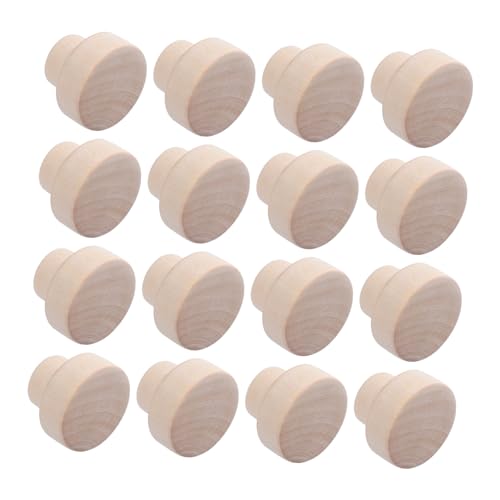 PENIKOKO 16個 木製引き出し取っ手 丸型シンプルデザイン 耐久性家具用プルノブ ワードローブ キッチンキャビネット 靴箱対応装着簡単