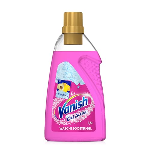 Vanish Oxi Action Gel Pink – 1 x 1,5l – Fleckenentferner und Wäsche-Booster Gel ohne Chlor – Für bunte Wäsche