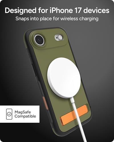 Image of ZAGG Sedona Snap Case with Kickstand for iPhone Air - Green Sea Kelp, Drop Protection (13ft /4m), Multi-Layer Protection, with Camera Button, MagSafe Phone Case with Impact-Absorbing Bumpers
