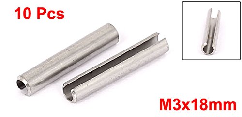 sourcing map M3 x 18 mm, 304 Edelstahl, zwei getrennte Spring Roll Spannstifte 10 Stück de