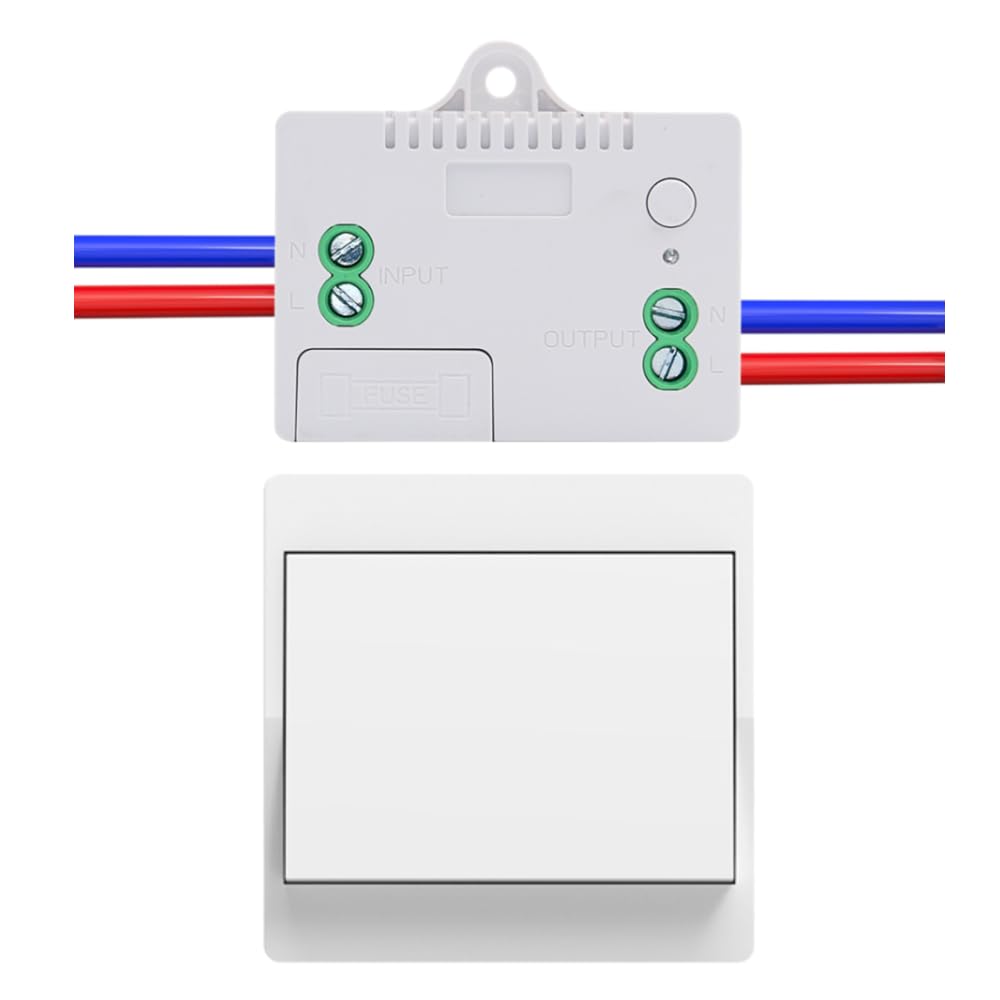 Cerhot selbst angetriebener drahtloser Schalter-Empfänger-Kit, RF433 Knopf-Fernbedienung-Wandleuchte-Schalter LED Innen- und Außenbeleuchtungen, batteriefrei und WiFi-frei