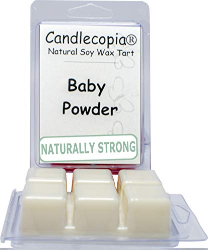 Candlecopia Baby Powder Strongly Scented Hand Poured Vegan Wax Melts, 12 Scented Wax Cubes, 6.4 Ounces in 2 x 6-Packs