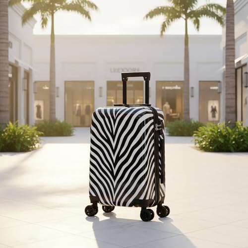 Image of InUSA Zebra Print 20-Inch Carry-on Hardside Spinner Luggage and TSA Lock