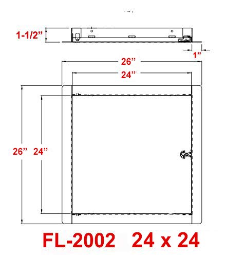 Premier 2002 Serie Stahl Zugang Tür, 24 x 24 Flush Universal-Halterung, Weiß Schraubenzieherklinge 24 inch x 24 inch Weiß