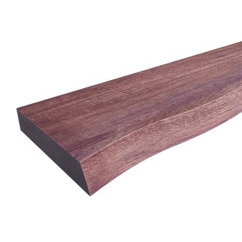 Howizz 36" Acacia Live Edge Floating Shelves Set of 2 - Wall Mounted Wooden Shelf for Stylish Home D&eacute;cor - Cherry Color 36x7.5x1.5 Inches