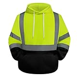 Graunton Warnschutz Pullover Herren Mit Reißverschluss, Warnschutzjacke für Männer und Frauen,Reflektierendes Sweatshirt für Baustelle,Flughafen,Aktivitäten im Freien, (TTWY-Gelb Schwarz, XL).