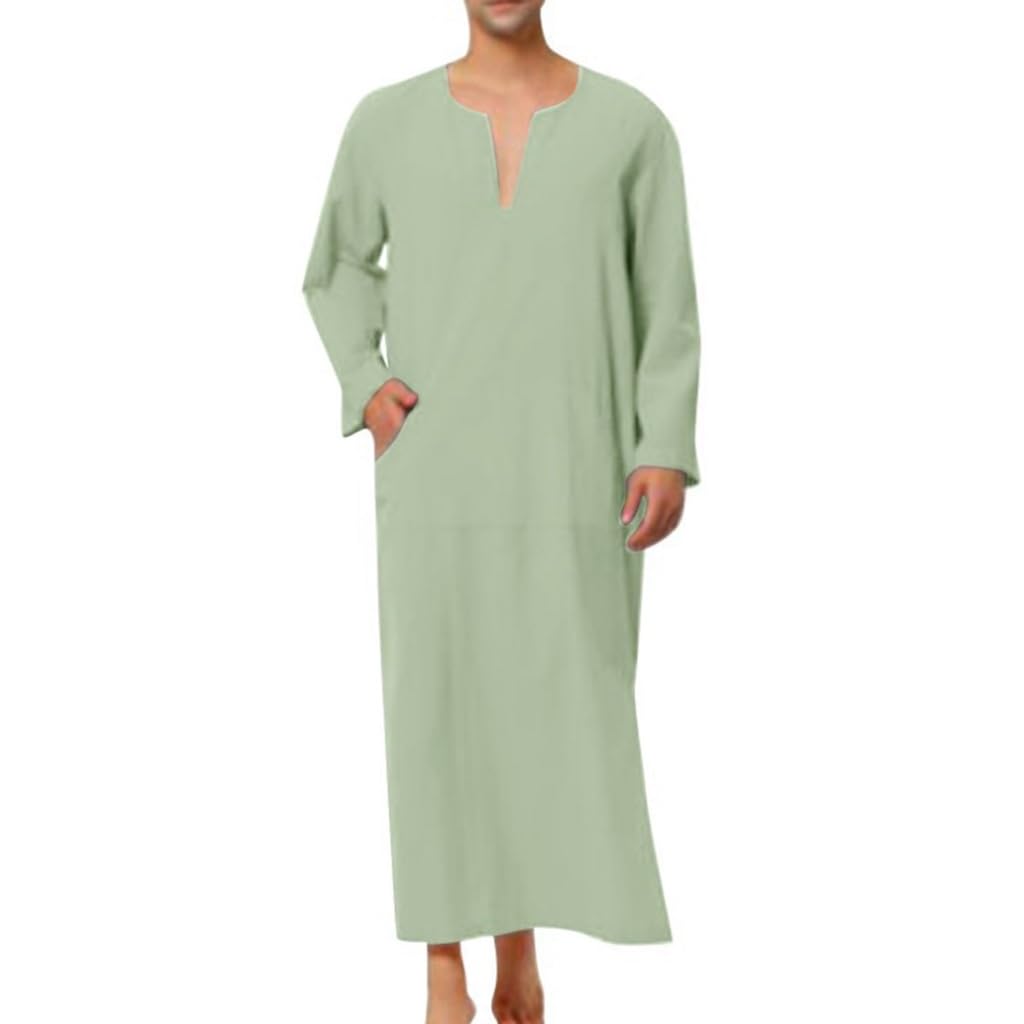 Thobe musulman homme vert XL vêtement ethnique Moyen-Orient chemise de nuit longue - 3