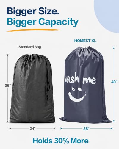 Image of HOMEST XL Laundry Bag 28 inch x 40 inch, Extra Large Dirty Clothes Organizer