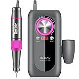 Bestidy Nail Drill Machine,Professional Rechargeable Nail Drill Kit with 2000mAh Phone Power Bank Portable 30000rpm Electric Acrylic Nail Tools for Exfoliating,Grinding,Polishing,Nail Removing