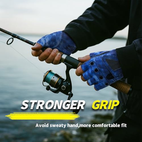 Rioomui Stubby Fingerless Fishing Gloves Men - Lightweight Breathable Anti-Slip Kayak Gloves Women for Kayaking, Sailing,Paddling,Rowing - image 2