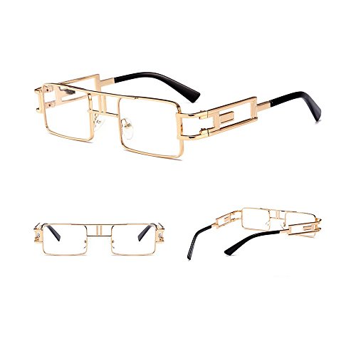 Image of mincl /Hip-Hop Square Metal Small Frame Clear Color Lens Sunglasses