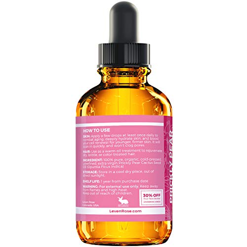Leven Rose LR Prickly Pear Seed Oil (Barbary Fig) 100% Pure Organic Prickly Pear Oil thumb #7
