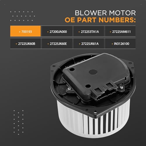 Image of HVAC Blower Motor 700193 Compatible with Infiniti FX35 /FX45 /FX50 /G35 /G37, for Nissan 370Z /Altima /GT-R /Maxima /Murano /Pathfinder /Quest Heater Blower Assembly Replace 272253TA1A 27225AM611