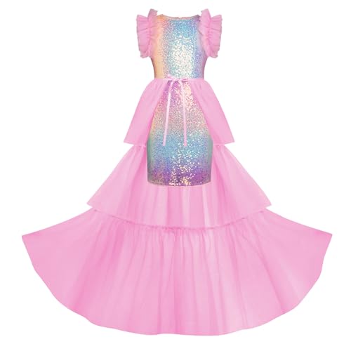 Image of GRACE KARIN Girls Dresses Sequin Party Formal Pageant Dress Tween Girl Birthday Tulle Prom Princess Maxi Dress Size 5-14