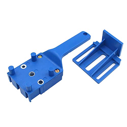 Kit de gabarito de cavilhar de metal com orifício reto para trabalhos em madeira - azul