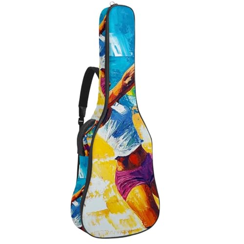 Housse de guitare avec 2 poches et double sangle réglable imprimé sport