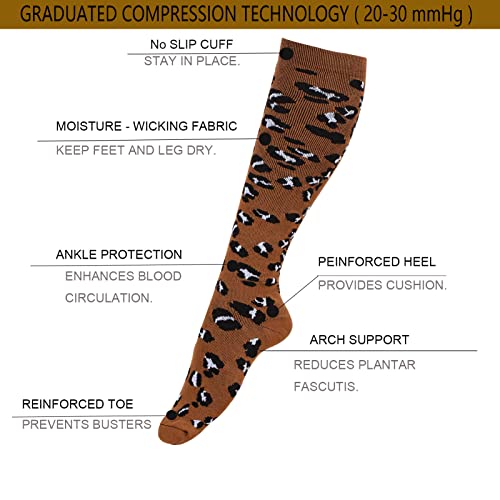 4 Pairs Compression Socks for Women & Men, Support Compression Sock 20-30 mmHg for Nurses, Pregnancy, Flying, Running,Travel3