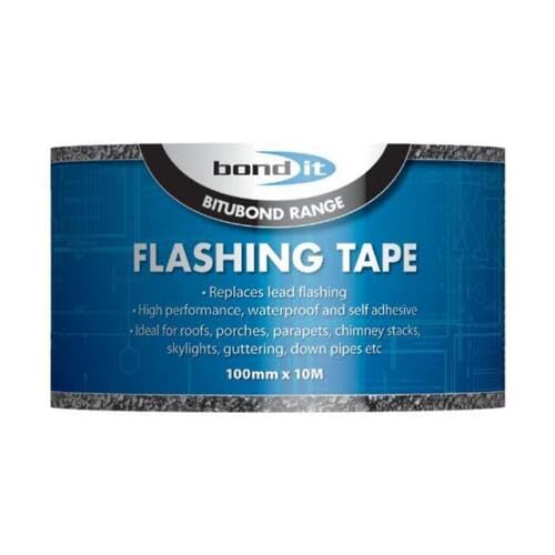 Bond It Flashing Tape Lead Self-Adhesive Roofing Grey Sizes 100m & 3m Self-Adhesive Bitumen Roofing (100mm x 10m)