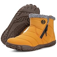 Gaatpot Barefoot Winter Boots Women Men Snow Boots Minimalist Slippers for Comfortable Warm Lined Non-Slip 37-47EU, lemon tree, 10.5 UK
