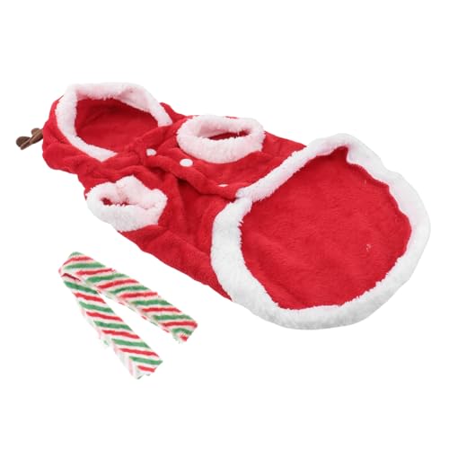 Disfraz de Navidad para perros con bufanda y abrigo de franela