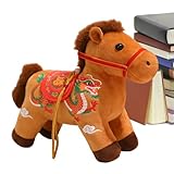 Generisch Plüschpferd, 2026 Chinesische Weiche Puppe Neujahrsdekoration | Jahr des Pferdes-Anhänger-Plüschpuppe, Für Frühlingsfest, Ferienhaus, Büro, Tischplatte, Wohnzimmer, Schlafzimmer, Sofa