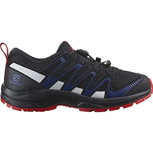 Salomon Xa Pro V8 Hiking Shoe, Black/Lapis Blue/Fiery Red, 3 Us Unisex Little Kid #TOP4