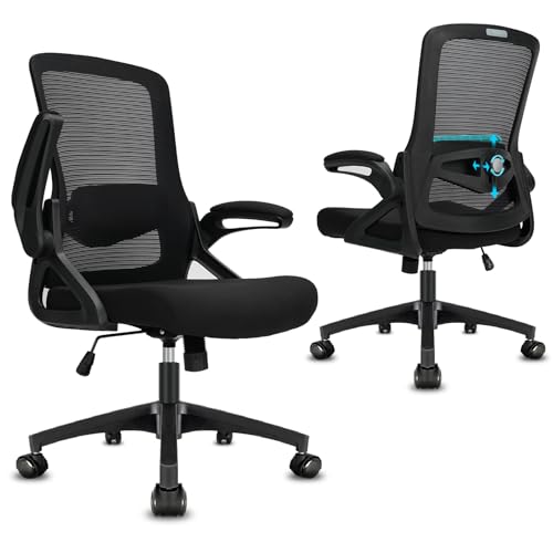 Milacyee Chaise Ergonomique, Fauteuil Bureau avec Accoudoirs Pliants Rembourrés, Chaise de Bureau...