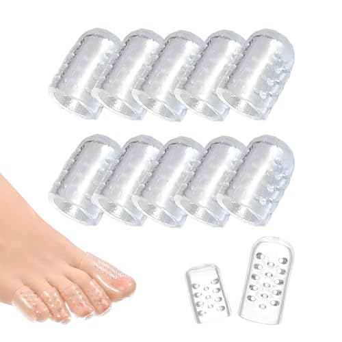 MUNZE 10 Piezas Protector Dedo Gordo Pie,Prote-Ctor Dedos Pie Silicona Transpirable,Cubiertas De Dedos,Para Ampollas,Callos,Alivio Del Dolor De Fricción Y Mucho Más.