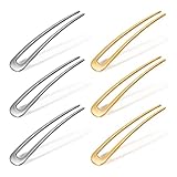 6 Pieces U Shaped Hair Pins,Metal French Classic Hair Pin for Buns Women Girls Hairstyle Accessories