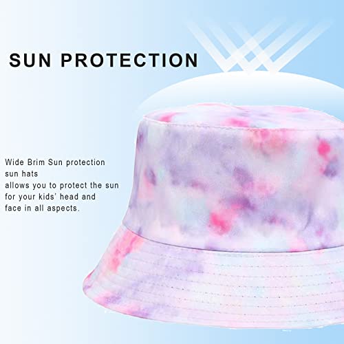 Bucket Hat for Boys and Girls, Travel Holiday Beach Sun Kids Bucket Hats - Ages 6+4