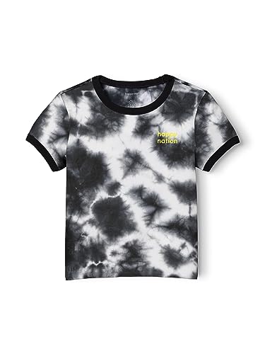 Image of happy nation Girls Cotton Crewneck Ringer T Shirt