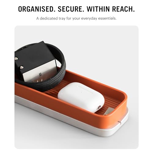 Image of DailyObjects Bar Desk Organizer for Office Desk & Study Table | Premium Aluminium Base Tray with Pen Stand | Phone Stand & Multipurpose Workspace Storage - (Quartz)