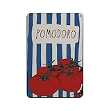 Cartel de metal vintage con diseño de tomate Pomodoro para cocina, pub, club, cafetería, bar, decoración de pared para el hogar, póster retro de 20 x 30 cm