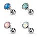 4 Flat Top Opalite Gem 316L Surgical Steel Tragus/Cartilage Barbell