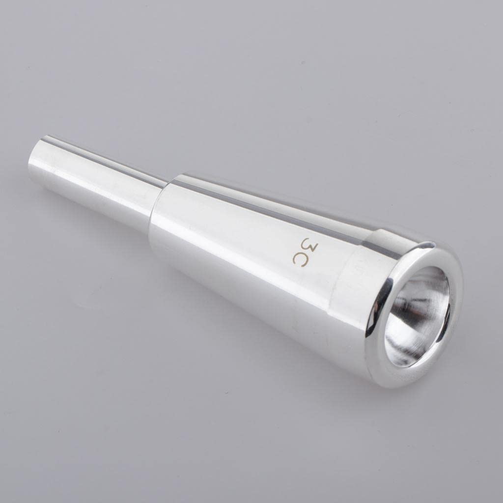 Schweres 3C Shape Trompetenmundstück Accs Copper Alloy Silver