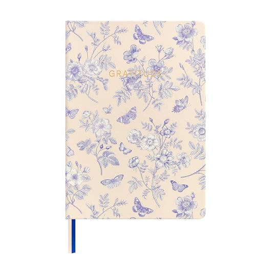 And Per Se Gratitude Journal – Five Minutes a Day to Cultivate Mindfulness, Happiness, Affirmations & Self-Reflection – Undated Daily Gratitude Journal for Women & Men (Blue Flowers)