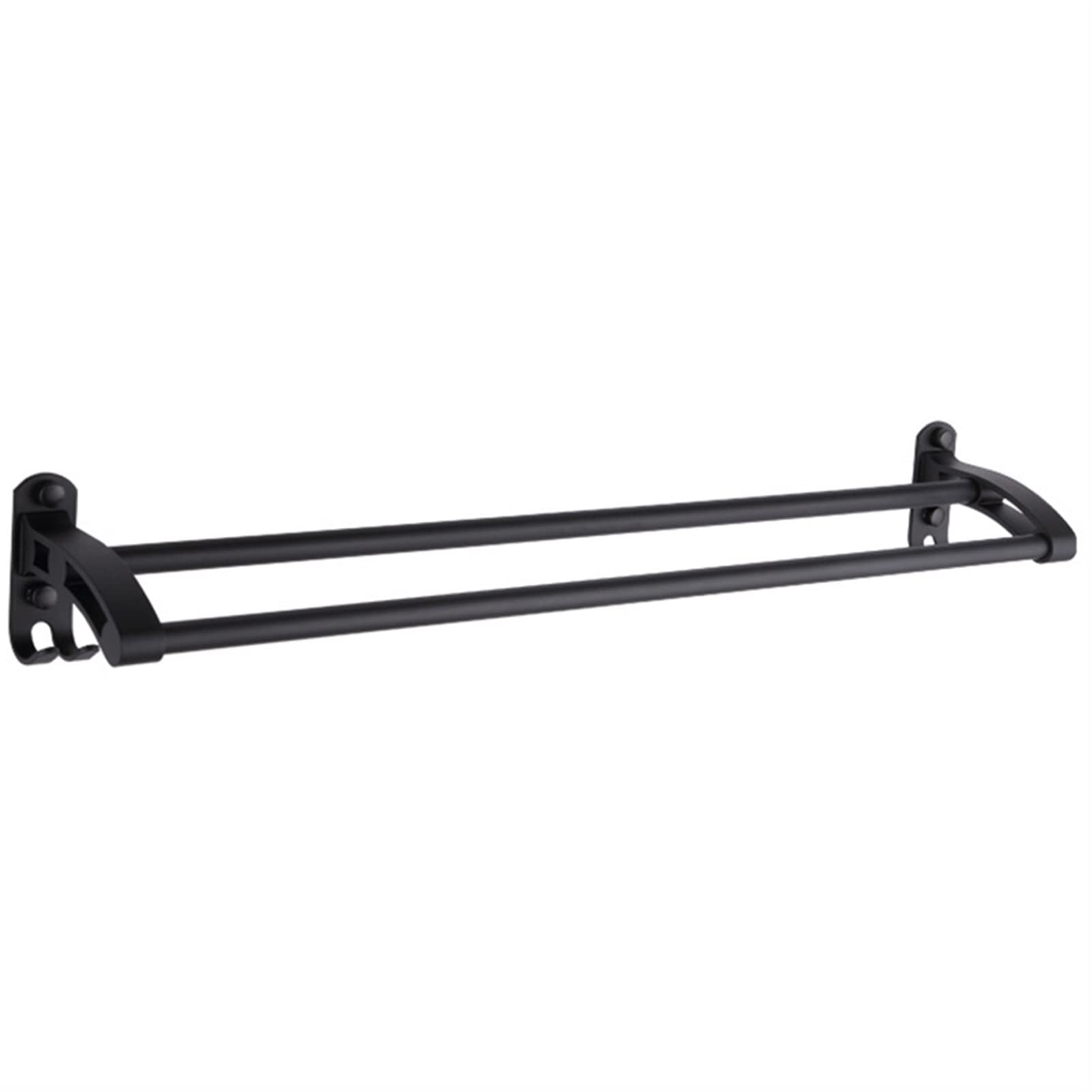 Porte-serviettes de salle de bain noir en aluminium finition mate