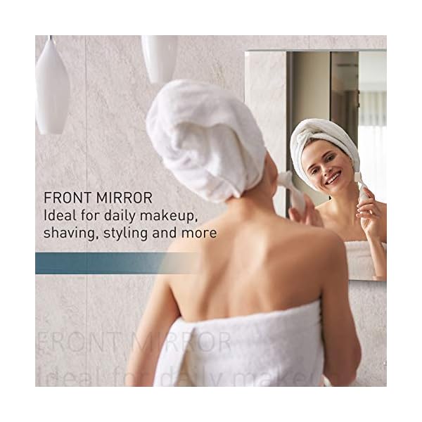 HOMCOM Stainless Steel Wall-mounted Bathroom Mirror Storage Cabinet 300mm (W) - Image 6
