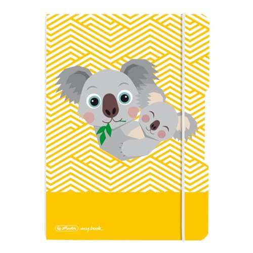 Herlitz 50039814 Notizheft flex A5, 40 Blatt punktiert, Motiv: Cute Animals Koala, 1 Stück