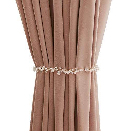 LiShens Correas de Cortina Modernas nórdicas Ligeras Corbata de Perlas Corbata de Cuerda Corbata de Cortina Hebilla Cortina de Gasa Corbata de Cuerda Decorativa-Una Correa de Perla