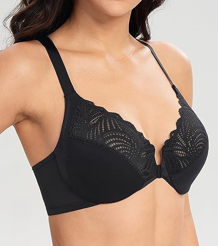 Image of Lemorosy Women's Full Figure Front Closure Racerback Underwire Everyday Bra