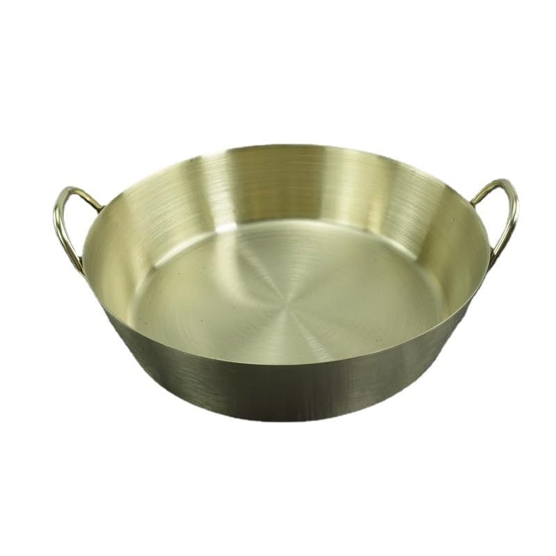 Echeson 1PC Stainless Steel Tableware, Lightweight and Portable Korean Round Plate in Gold Color Suitable for Home Or Outdoor Camping(M Gold)