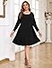 JollieLovin Women 3/4 Sleeve Plus Size Casual Fall Dresses 2024 Crew Neck T Shirt Long Tunic Dress Black