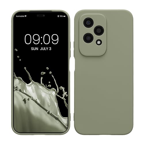 kwmobile Case for HONOR 200 Lite Case - Protective Slim TPU Phone Cover - Soft Matte Finish - Gray Green