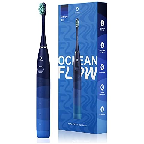 Oclean Flow, Sonic Electric Toothbrush, 5 Modes with Whitening, 180 Days Battery Life, 2 Min Timer & 30s Reminder, IPX7 - Blue Cover