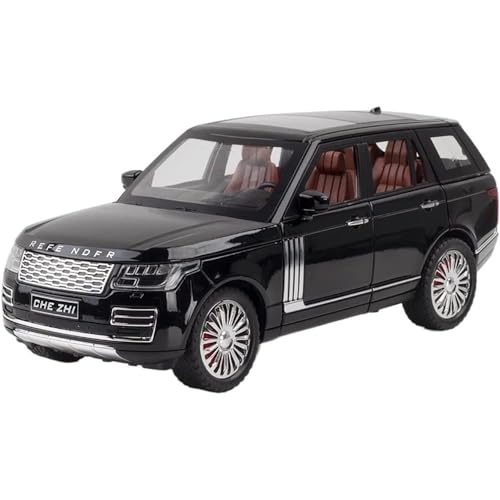 Image of New 1:24 Refender Diecast Alloy Metal Pull Back Car with Openable Doors Music Sound and Light Vehicle Toy Car for Kids Boys (Black)