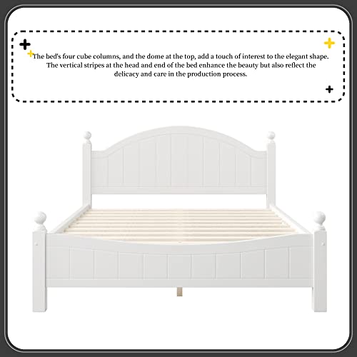 Polibi 3 Pieces Traditional Concise Style White Bedroom Set With Queen Size Platform Bed, Chest And Nightstand #TOP2