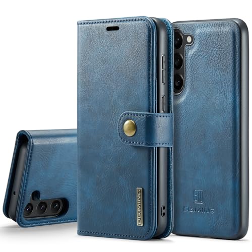 Étui portefeuille à rabat magnétique compatible Samsung Galaxy S23 antichoc bleu